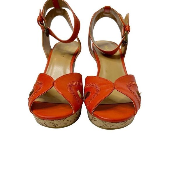 Nine West orange braveit platform wedge sandals size 6.5 - Picture 3 of 15